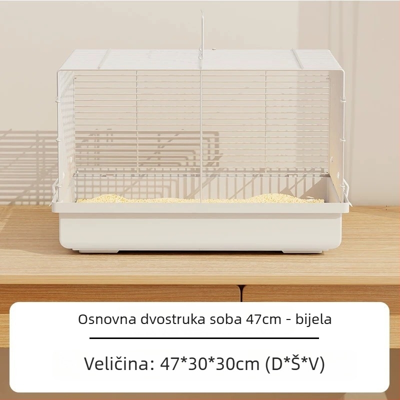 Metalni kavez za hamstere s dva nezavisna odjeljka, podijeljeni dizajn, marka Xingxingwen, pogodan za sve sezone.