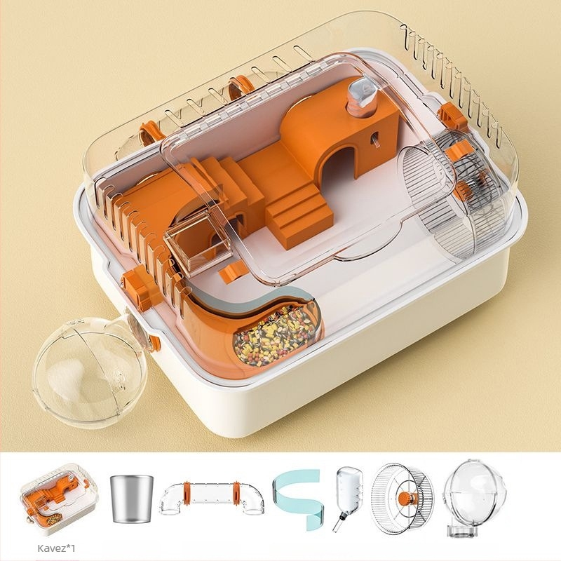 Set za kavezicu i igračke za hrčka — plastika, pravokutni oblik, ventiliran i lako se čisti, pogodan za unutarnju i vanjsku uporabu