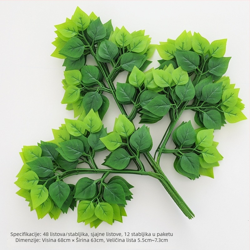 Izmišljeni grančice s listovima breze, svile cvijeće, injekcijsko oblikovanje, za vjenčanja, rekvizite za fotografiju i kućnu dekoraciju