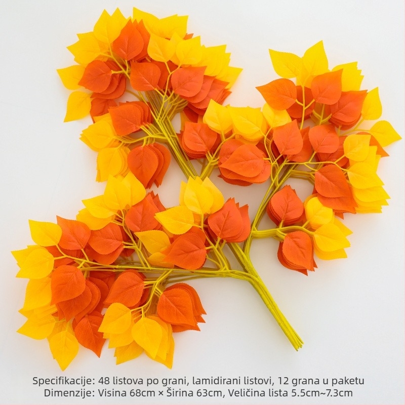 Izmišljeni grančice s listovima breze, svile cvijeće, injekcijsko oblikovanje, za vjenčanja, rekvizite za fotografiju i kućnu dekoraciju