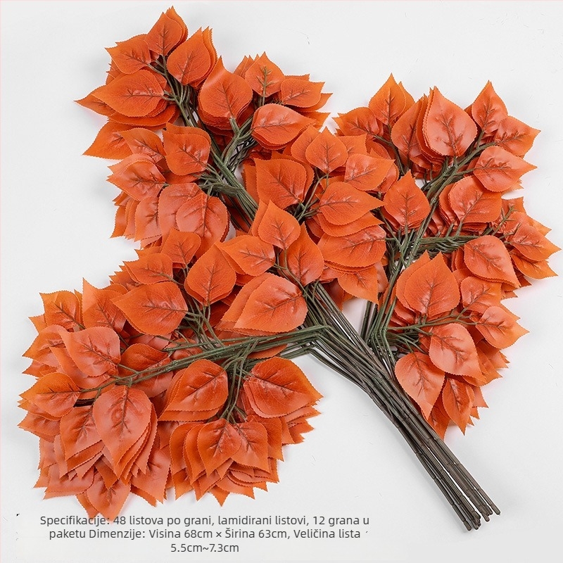 Izmišljeni grančice s listovima breze, svile cvijeće, injekcijsko oblikovanje, za vjenčanja, rekvizite za fotografiju i kućnu dekoraciju