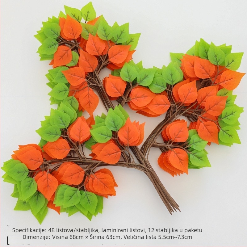 Izmišljeni grančice s listovima breze, svile cvijeće, injekcijsko oblikovanje, za vjenčanja, rekvizite za fotografiju i kućnu dekoraciju