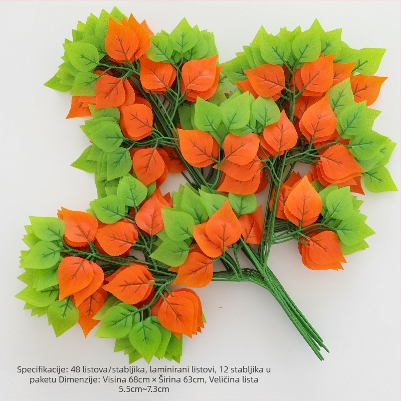 Izmišljeni grančice s listovima breze, svile cvijeće, injekcijsko oblikovanje, za vjenčanja, rekvizite za fotografiju i kućnu dekoraciju