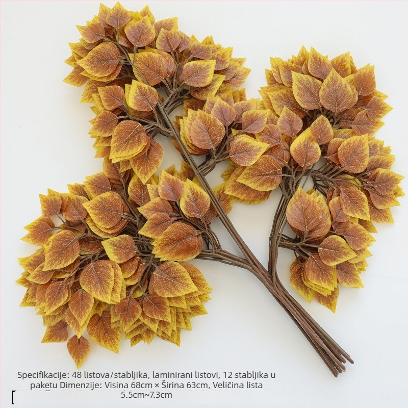 Izmišljeni grančice s listovima breze, svile cvijeće, injekcijsko oblikovanje, za vjenčanja, rekvizite za fotografiju i kućnu dekoraciju