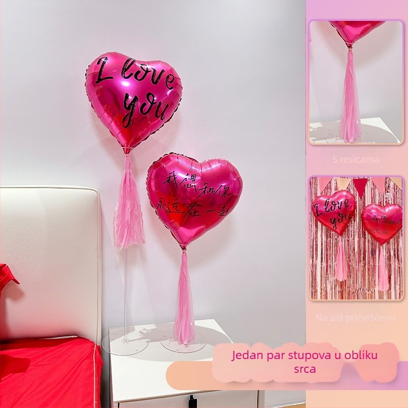 Pozadina svadbene prostorije – romantična atmosfera, ukrasi od traka, plastični materijal, pogodna za vjenčane proslave