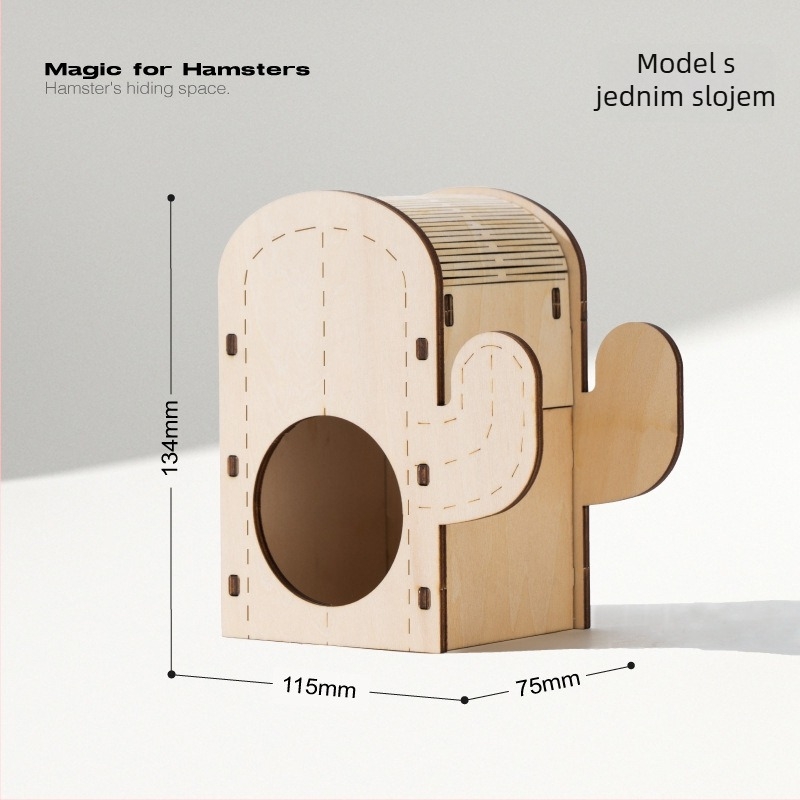 Drveni višezonski labirint za hamstere s gnijezdom - Materijal: višeslojna ploča, akril; Marka: Meow wang ye; Kategorija: alati za kućne ljubimce