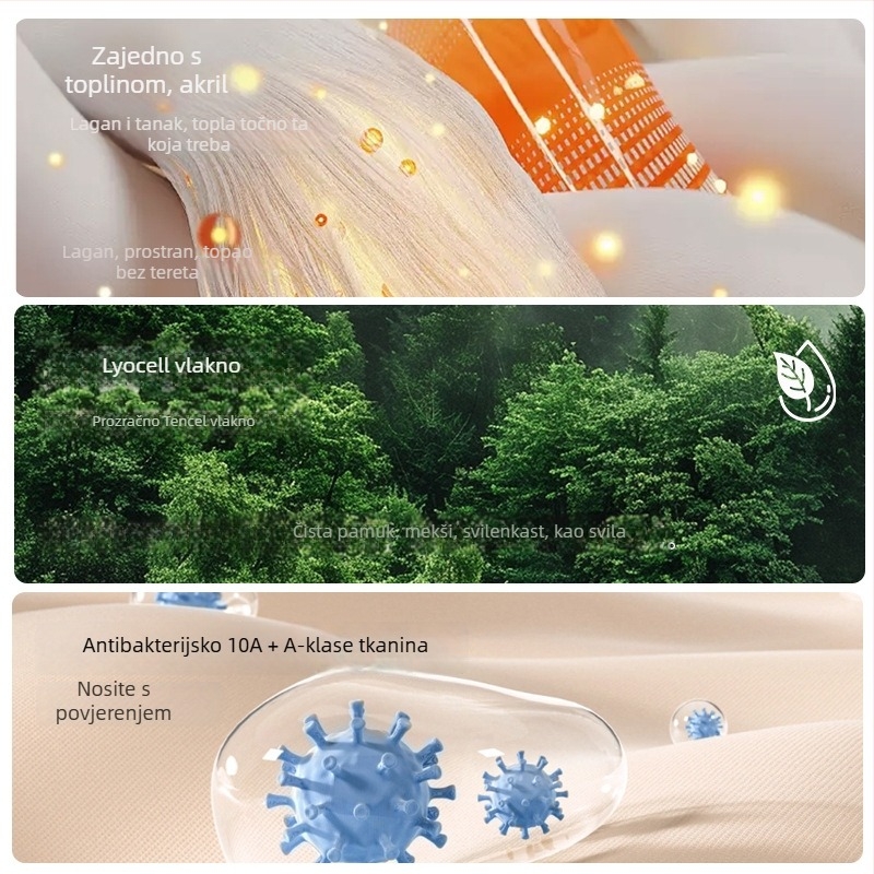 Ženski modalni termalni set za bazni sloj – tanak, jednostruki sloj, zagrijavanje, antibakterijski, 51,5% modal