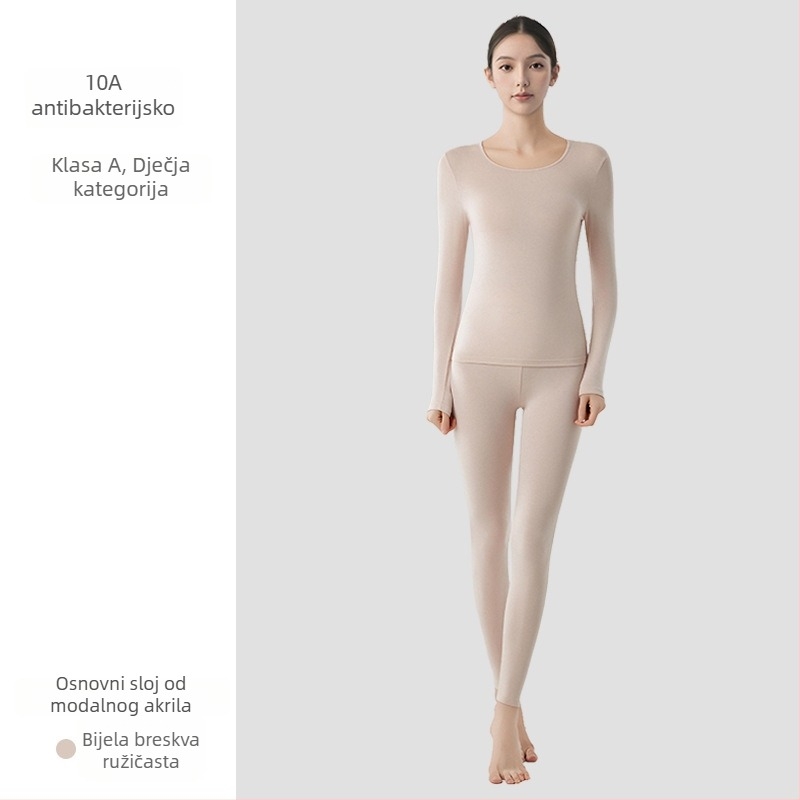 Ženski modalni termalni set za bazni sloj – tanak, jednostruki sloj, zagrijavanje, antibakterijski, 51,5% modal
