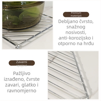 Nehrđajući čelični držač za lonce i podložak za posuđe, kružnog ili kvadratnog oblika, moderni minimalistički stil