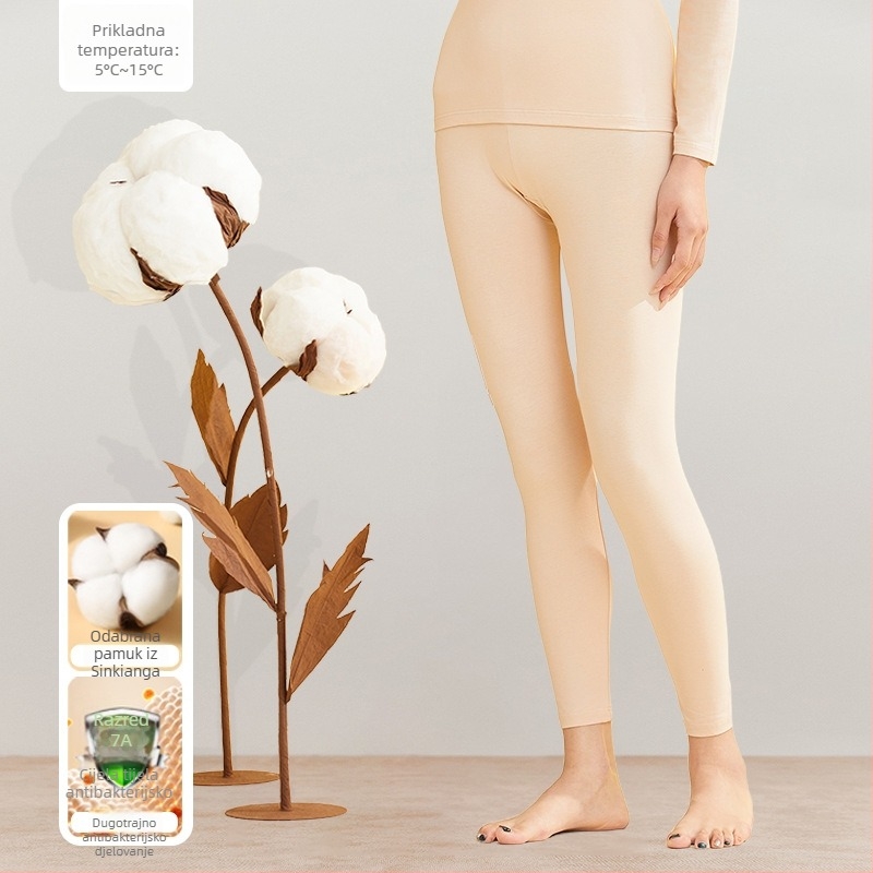 Ženski termalni komplet, 95% pamuk, antibakterijski, okrugli vrat, pulover