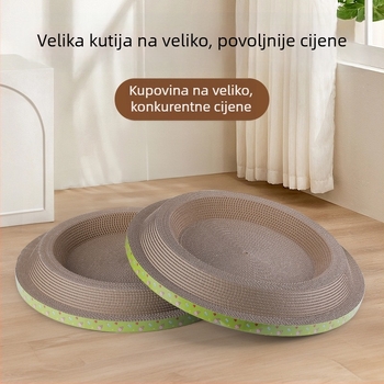 Dvostrano grebalica i gnijezdo za mačke - igračka, debeli karton tipa B, sladak stil, paket 23–30 komada