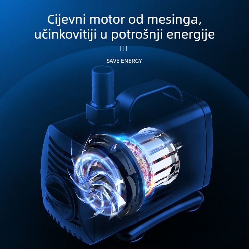 Podmorska pumpa za akvarij s bočnim usisom, cirkulacijom i filtracijom, amfibijski dizajn, izuzetno tiha