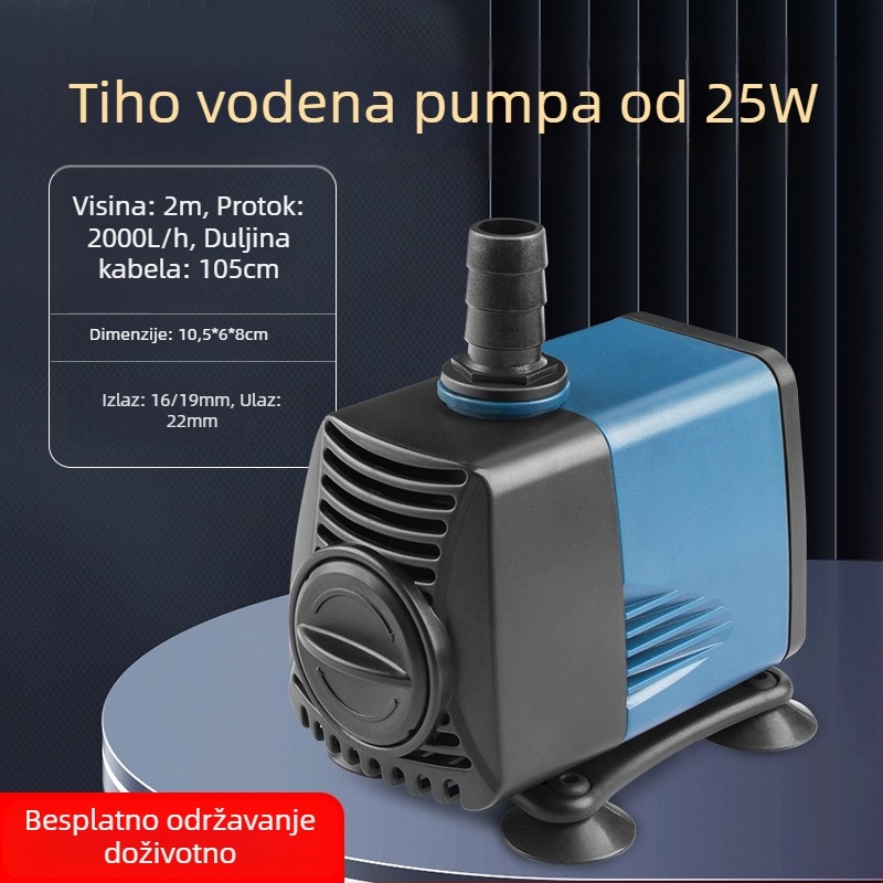 Podmorska pumpa za akvarij s bočnim usisom, cirkulacijom i filtracijom, amfibijski dizajn, izuzetno tiha