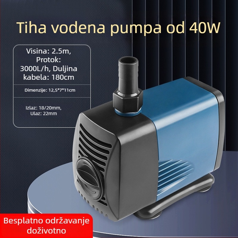 Podmorska pumpa za akvarij s bočnim usisom, cirkulacijom i filtracijom, amfibijski dizajn, izuzetno tiha