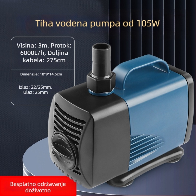 Podmorska pumpa za akvarij s bočnim usisom, cirkulacijom i filtracijom, amfibijski dizajn, izuzetno tiha