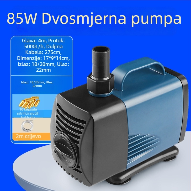 Podmorska pumpa za akvarij s bočnim usisom, cirkulacijom i filtracijom, amfibijski dizajn, izuzetno tiha