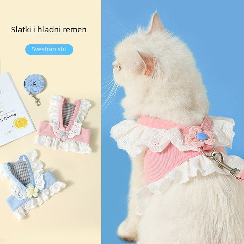 Mačji prsluk i povodac, poliester