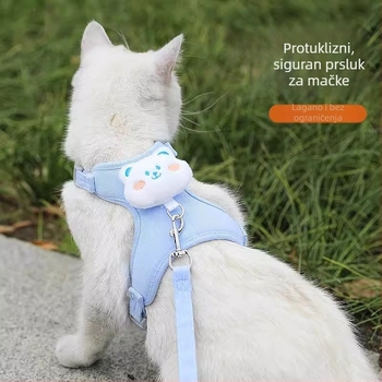 Mačji prsluk-povodac, najlon, neizvlači