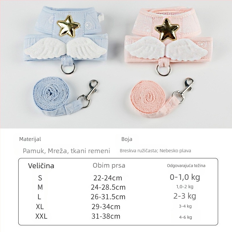 Angel Wings mačji prsluk s remenom protiv bijega – materijal: tkanina; porijeklo: Zhejiang; za mačke