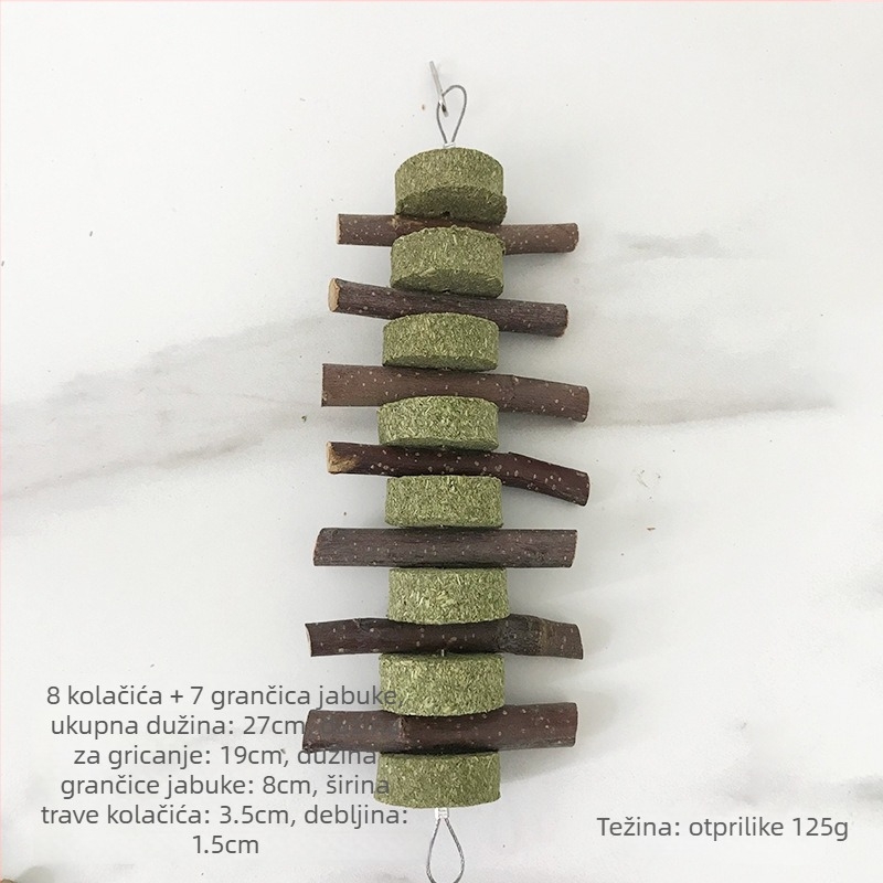 Suha hrana za zečeve i hrčke — žvaćkaste štapiće s Timothy travom i grančicama jabuke, Carrot Valley