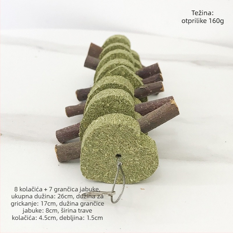 Suha hrana za zečeve i hrčke — žvaćkaste štapiće s Timothy travom i grančicama jabuke, Carrot Valley