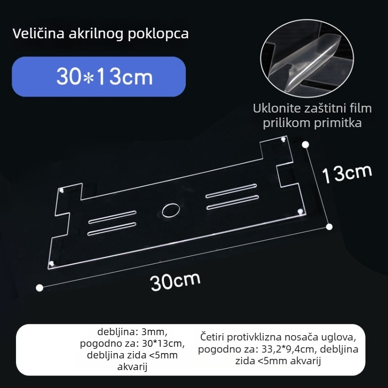 Akril poklopac za akvarij, netoksičan, proziran, prozračan, anti-skok, kristalni poklopac (Materijal: Akril; Težina: 50; Kategorija: Oprema za akvarij)