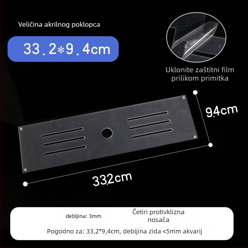 Akril poklopac za akvarij, netoksičan, proziran, prozračan, anti-skok, kristalni poklopac (Materijal: Akril; Težina: 50; Kategorija: Oprema za akvarij)