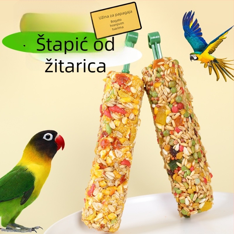 Žvakaća štapić za papige i trening poslastica – materijal od pet žitarica, brend Happy Parrot, bez uvoza