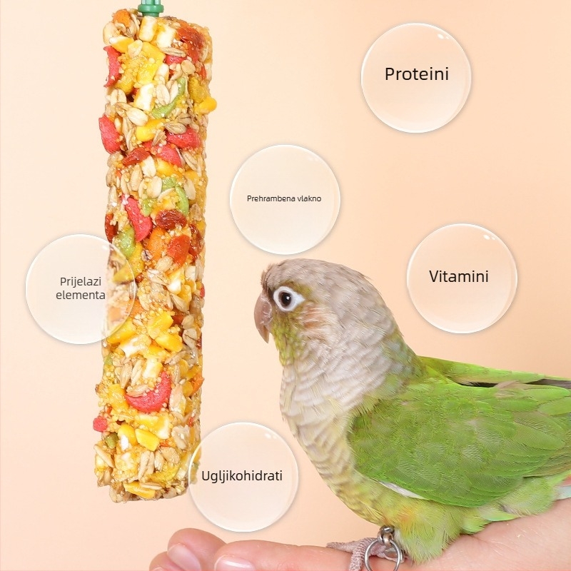 Žvakaća štapić za papige i trening poslastica – materijal od pet žitarica, brend Happy Parrot, bez uvoza