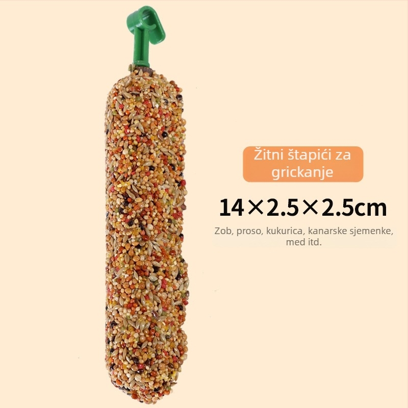 Žvakaća štapić za papige i trening poslastica – materijal od pet žitarica, brend Happy Parrot, bez uvoza