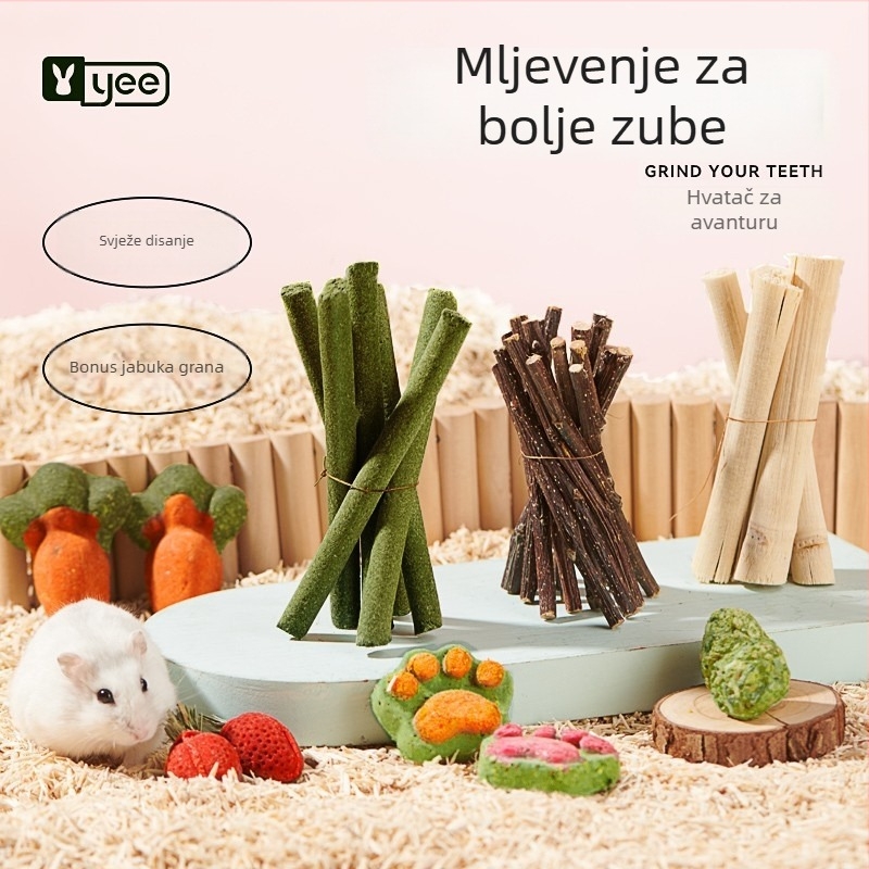 Yee igračka za grickanje kućnim ljubimcima od jabukovog grančica – Za kućne ljubimce (neimportirano)