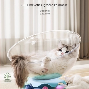 Kapsulno gnijezdo za mačke s rotirajućom podlogom, igračka za samostalnu zabavu mačaka, unutrašnja upotreba, sve-u-jednom za igru i spavanje — Materijali: ABS/PP/PET; Za mačke