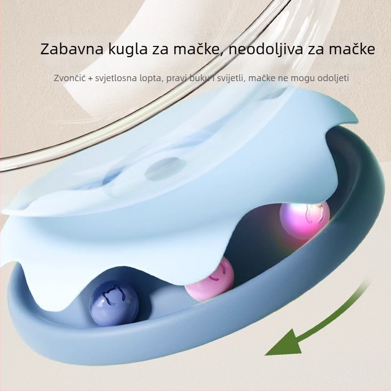 Kapsulno gnijezdo za mačke s rotirajućom podlogom, igračka za samostalnu zabavu mačaka, unutrašnja upotreba, sve-u-jednom za igru i spavanje — Materijali: ABS/PP/PET; Za mačke