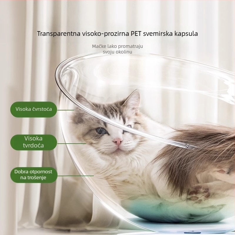 Kapsulno gnijezdo za mačke s rotirajućom podlogom, igračka za samostalnu zabavu mačaka, unutrašnja upotreba, sve-u-jednom za igru i spavanje — Materijali: ABS/PP/PET; Za mačke