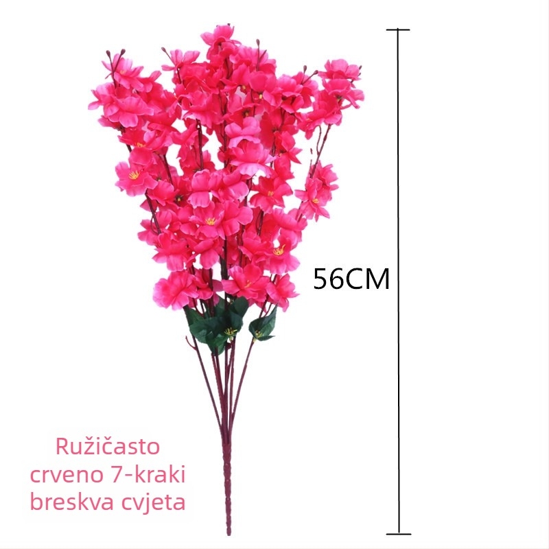 Simulirane grane breskve za kućnu dekoraciju; Materijal: svileni cvjetovi; Vrsta: simulirana breskva; Težina: 80 g; Namjena: vjenčanje, kućna dekoracija