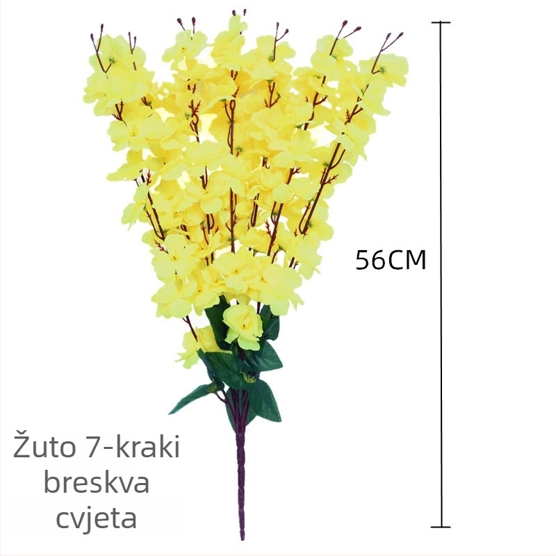 Simulirane grane breskve za kućnu dekoraciju; Materijal: svileni cvjetovi; Vrsta: simulirana breskva; Težina: 80 g; Namjena: vjenčanje, kućna dekoracija