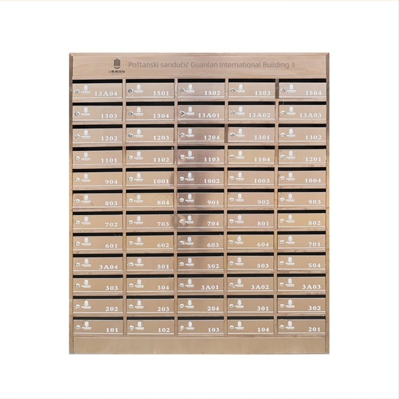 Stambena poštanska kutija s više odjeljaka, nehrđajući čelik, model zr-018, Zhen Rui, za zidnu montažu, unutarnja i vanjska uporaba