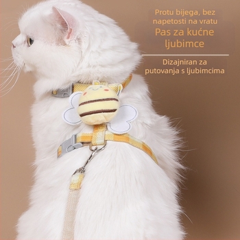 Prilagodljiv mačji harnes i kaiš, od najlona