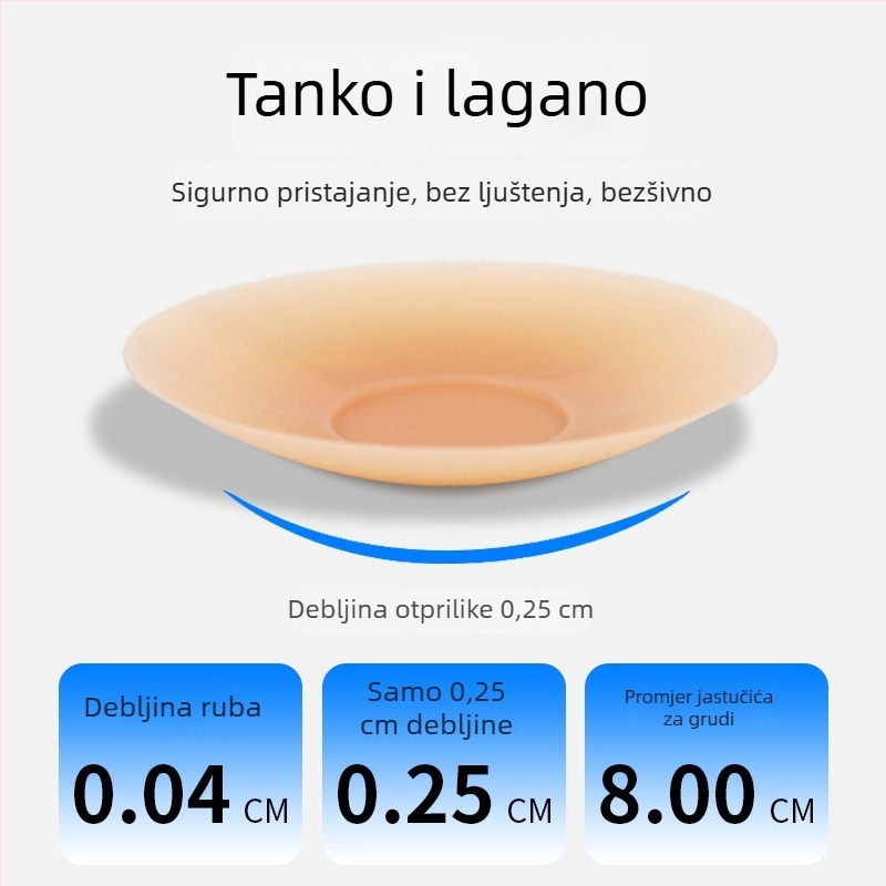 Bijini silikonske pokrivalice za bradavice - ultra-tanke, nevidljive, prozračne, sjajna površina