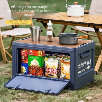 Vanjska kamping kutija sa bočnim otvorom, sklopiva PP, kapaciteta 40–50 L, prenosna