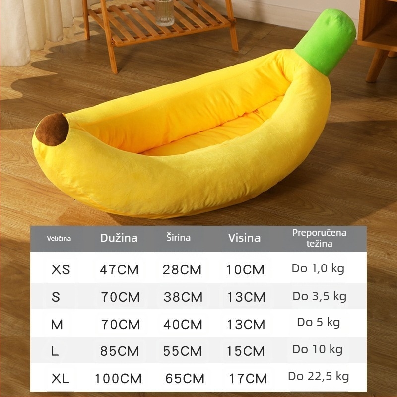 Banana oblik mačjeg gnijezda od platna - uklonjivo i perivo, za sve sezone