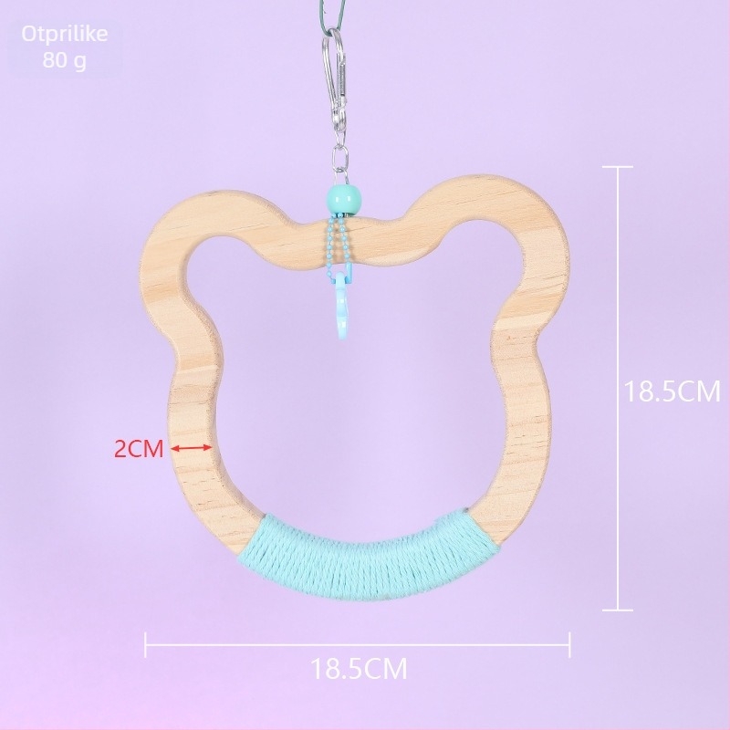 Viseća drvena ljuljačka za ptice, pamukasta užad, marka Happy Pet Paradise, pogodna za male ptice, za grickanje i igru