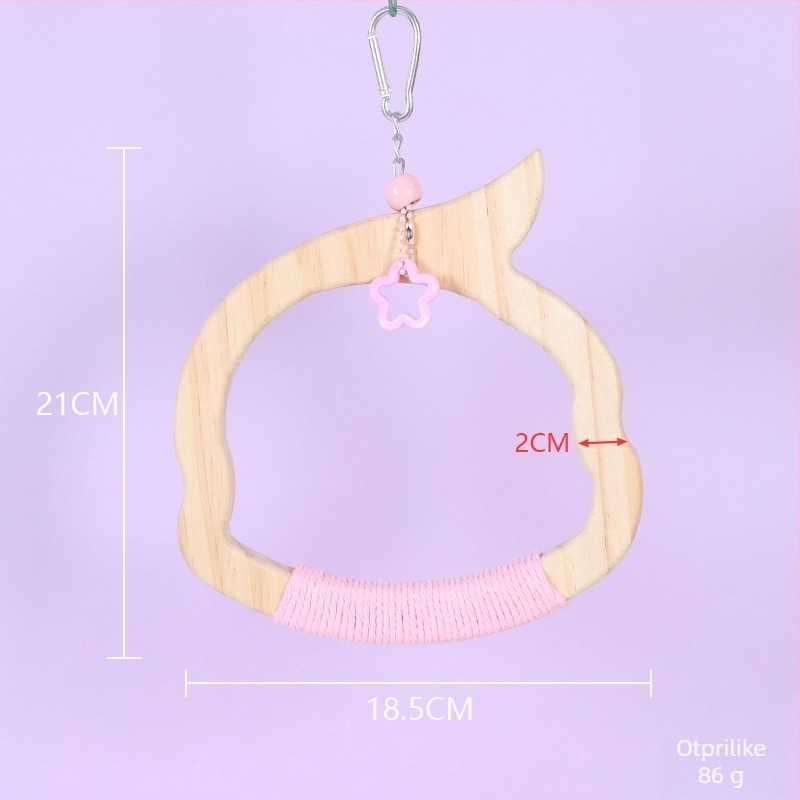 Viseća drvena ljuljačka za ptice, pamukasta užad, marka Happy Pet Paradise, pogodna za male ptice, za grickanje i igru