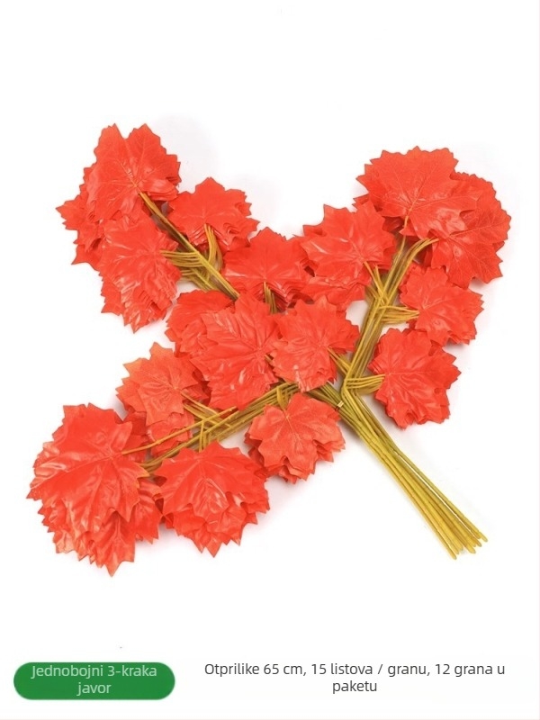 Set umjetnih listova i grančica od svilenih cvjetova, injekcijsko oblikovanje, raznolikost listova i grančica, za fotografske rekvizite i kućnu dekoraciju