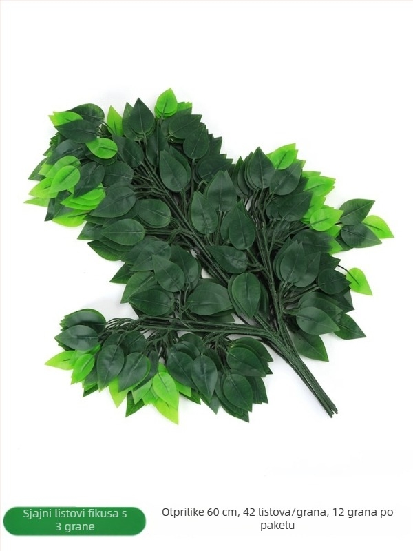 Set umjetnih listova i grančica od svilenih cvjetova, injekcijsko oblikovanje, raznolikost listova i grančica, za fotografske rekvizite i kućnu dekoraciju