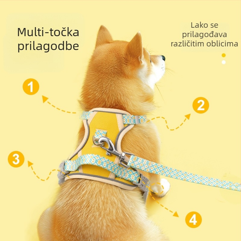 I-oblik pasji harnes, otporan na kidanje, poliester, za šetnje, brend Zuo Shuai
