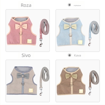 Genius dog prsluk-harnes za mačke, prozračna mrežasta prednja ploča, platneni vučni remen