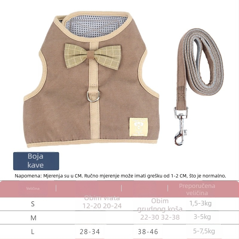 Genius dog prsluk-harnes za mačke, prozračna mrežasta prednja ploča, platneni vučni remen