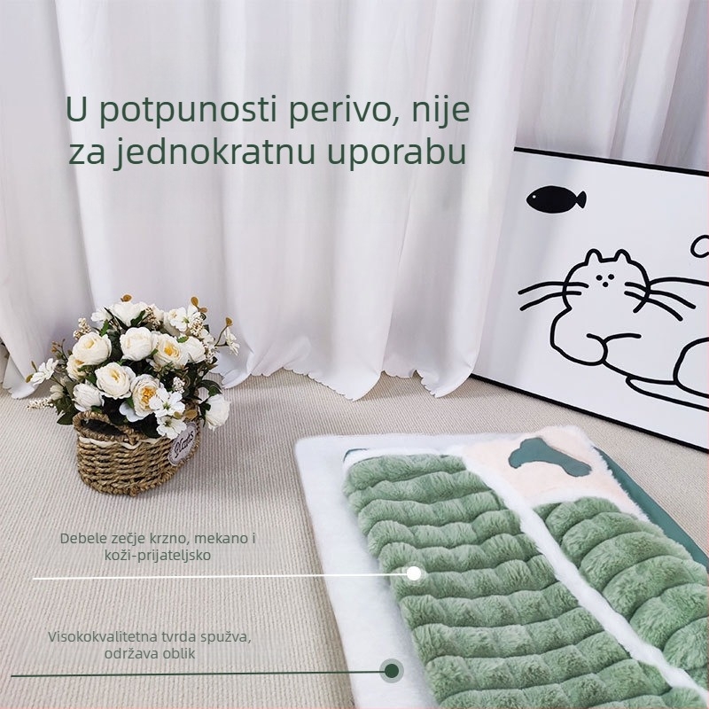 Cyhano mačje gnijezdo od tkanine, debelo toplo ležište, odvojivo i perivo