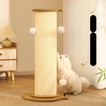 Mačje grebalno postolje i ploča, vertikalni sisal stup, integrirana igračka, izdržljiva konstrukcija od furnirane ploče